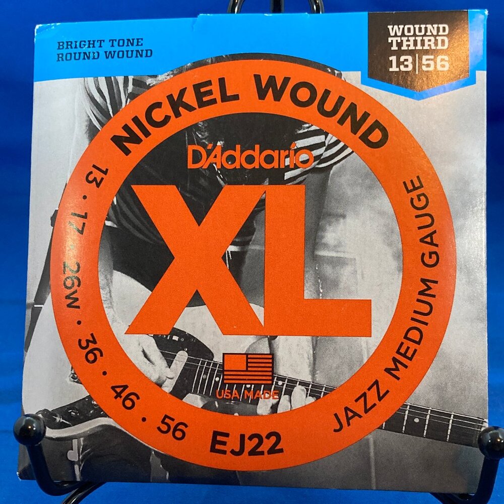 D'Addario XL EJ22 Nickel Electric Guitar Strings 13/56 Jazz Medium Wound 3rd
